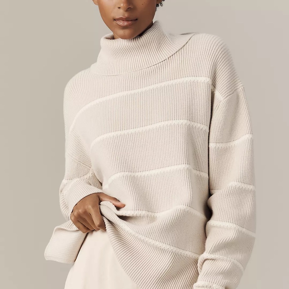 VARLEY HAMISH ROLL-NECK STITCH KNIT SWEATER